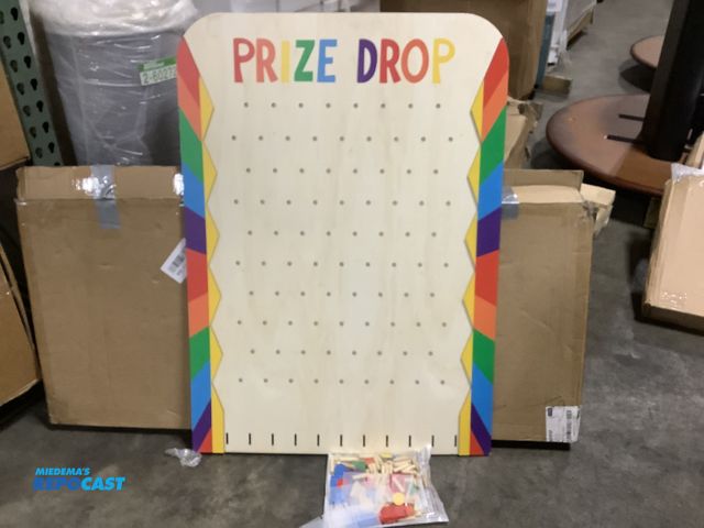 Lot 2-32675 - Lot of (1) colorful wooden prize drop board with pegs for holes