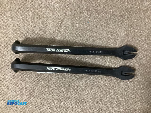 Lot 2-91280 - Two new True Temper double end nail pullers. 11” long