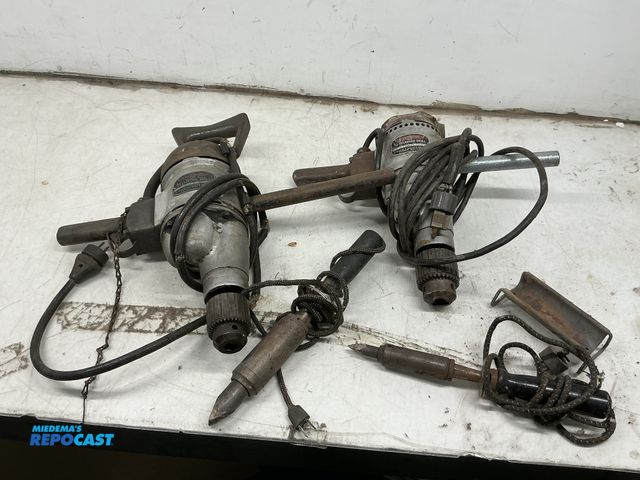 Lot 2-19627 - Black &amp; Decker Heavy Duty 5/8” Electric Drill and 3/4” Standard Drill with Vintage Soldering Iro...