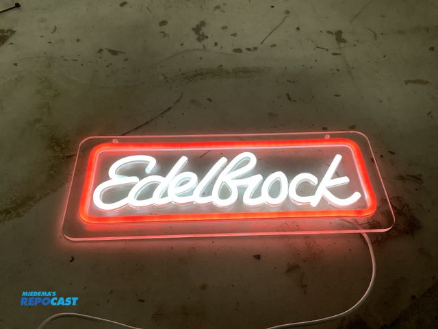 Lot 2-19676 - edelbrock racing neon light