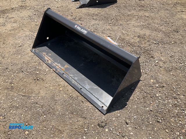 Lot 2-44014 - New old stock Paladin 44” smooth bucket for a mini skid steer, welded on cutting edge, mini skid ste...