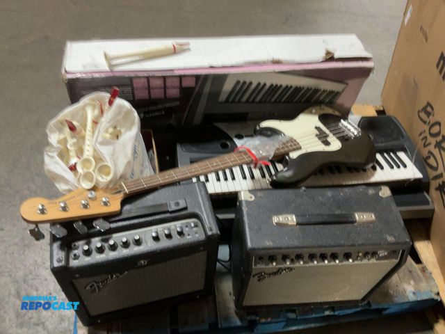 Lot 2-67431 - Skid lot of keyboards amps and Thompson flute phones