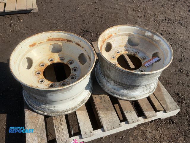 Lot 2-42839 - (2) 22.5”x12.25” Hub Pilot Steel Semi Wheels