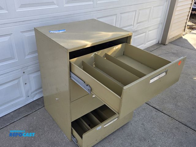 Lot 2-93528 - steel shop cabinet with organizer drawers.