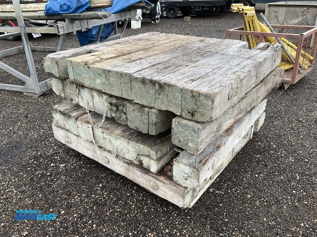 Lot 2-40710 - (4) wood crane mats 60” x 60” x 7-1/4” each, used