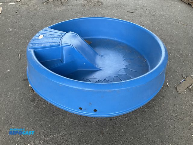 Lot 2-35141 - Lot of (1) little tikes blue plastic kitty pool with seat and steps