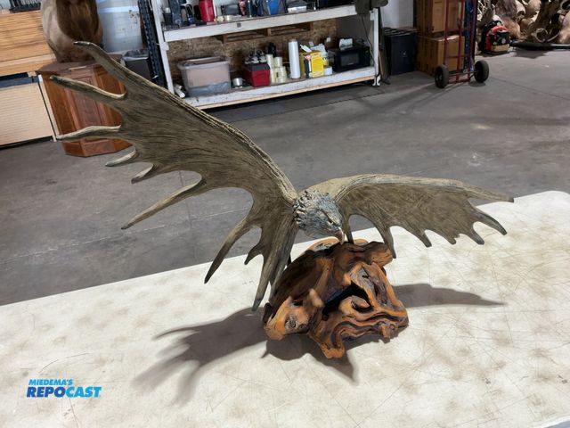 Lot 2-53663 - Moose Antlers w/ Bronze Eagle Head Mount(DOBSON)