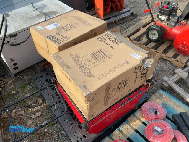 Lot 2-67504 - Skid Lot of (2) Hyper Tough GNFR Tool Chests and (2) Rolling Oil Drain Pans