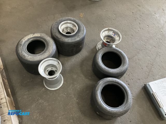 Lot 2-11171 - Lot of misc go cart wheels and tires, used