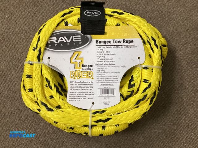 Lot 2-92581 - New Rave Sports Bungee Tow Rope. 9/16 rope diameter with 90 pounds per foot bungee inside, 50 foot l...