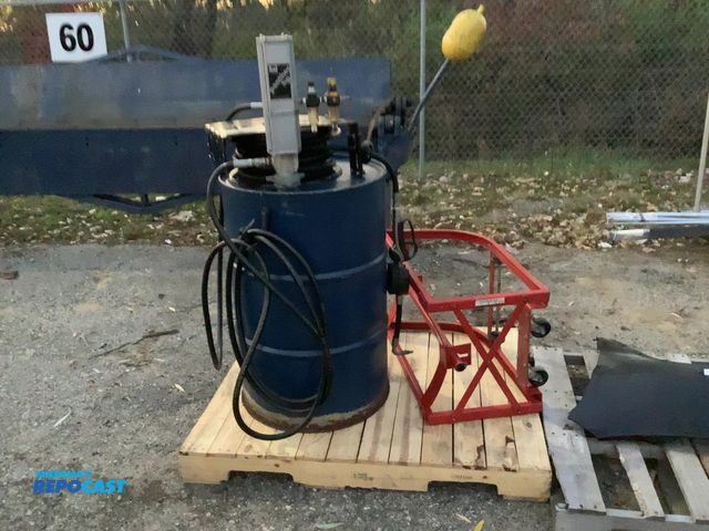 Lot 2-67650 - Lot of Dayton 3BA26 drum cradle and Balcrank Panther HP air operated oil drum