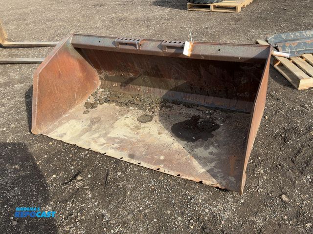 Lot 2-42986 - Used Bobcat 66” Light Material Skid Steer Bucket, Quick Attach, front edge worn and holes in back co...