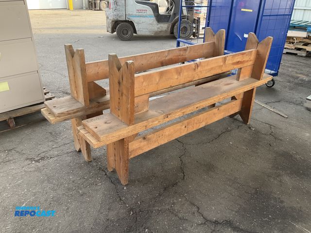 Lot 2-92510 - Lot of (4) Outdoor Wood Bench's. 76" L x 9" W x 17" H.   USED Condition