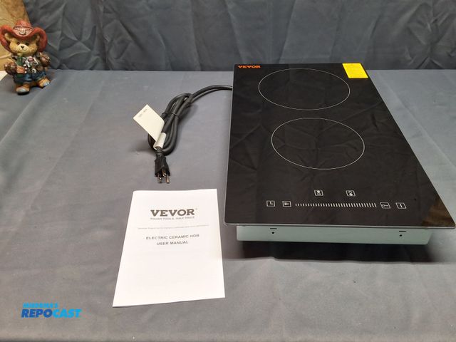 Lot 2-10659 - VEVORBUILT IN ELECTRIC STOVE TOP 20IN L BY 11.6IN TWO BURNERS