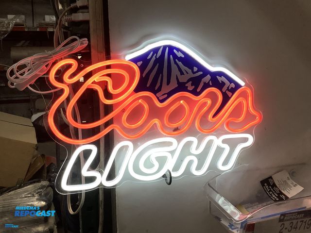 Lot 2-74554 - large coors light beer neon sign- bar light