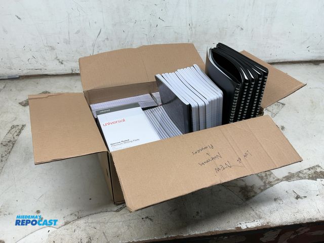 Lot 2-96713 - Academic Monthly recycled appointment planners, Universal narrow ruled 5”x8” premium writing pads, a...