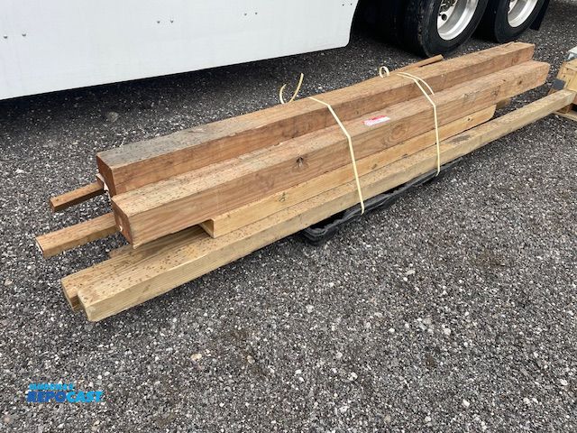 Lot 2-72726 - 1 pallet of assorted reclaimed lumber, (2) 6x6 10' long, (2) 4 x4 12' and 7 1/2' long, (1) 4 x 6  6 ...
