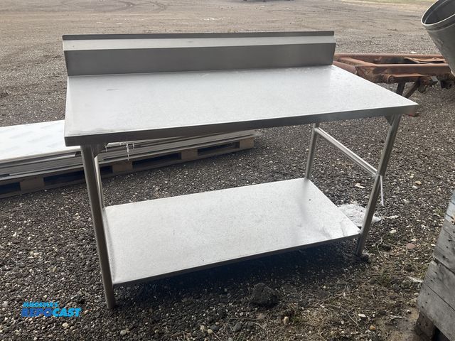Lot 2-23331 - Advance Tabco 5’ Stainless Steel Prep Table, Lower Shelf, 30” deep, 38-1/2” top height