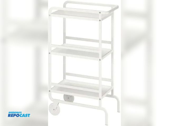 Lot 2-27135 - ikea sunnersta white utility cart trolley