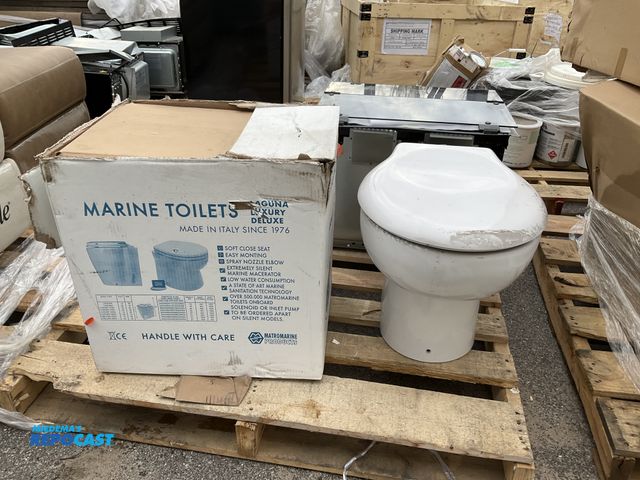 Lot 2-93843 - Lot of (2) Porcelain Marine Toilets, White, May Have Scratching. One Includes Box