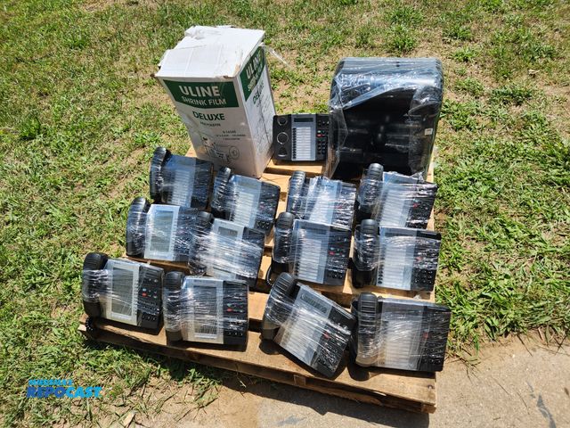 Lot 2-96491 - Lot of (1) Skid of Mitel Office Phones, Uline Deluxe Polyolefin Shrink Film, and Georgia Pacific Aut...
