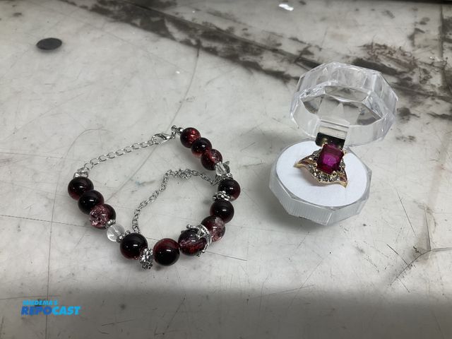 Lot 2-28526 - Bracelet and size 9 Ring with pink stone - new