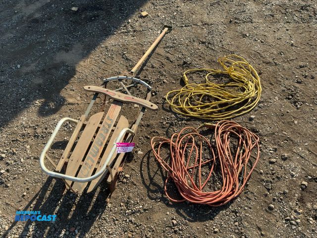 Lot 2-20533 - Lot of (2) Used Power Cords and (1) Streamliner Vintage Sled