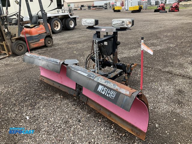 Lot 2-40158 - Western MVP Plus 9’ 6” v-blade snowplow with controller, metal cutting edge, poly plow face, spring ...