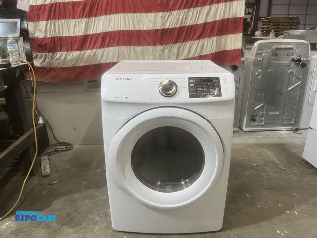 Lot 2-59033 - Electric Samsung Front loading Dryer 9 cycles 4 dry levels 4 temps Heavy duty Wrinkle prevent Drum l...