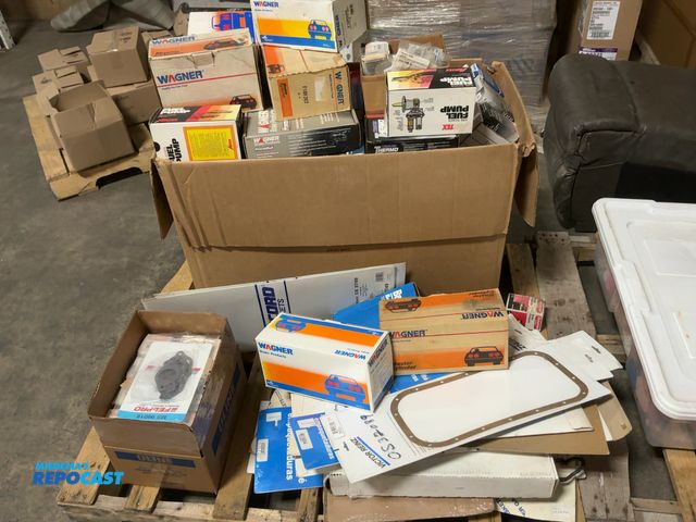 Lot 2-35833 - Skid lot of Vehicle Parts and Accessories Including Brake Parts, Fuel Pump, Gaskets, and More