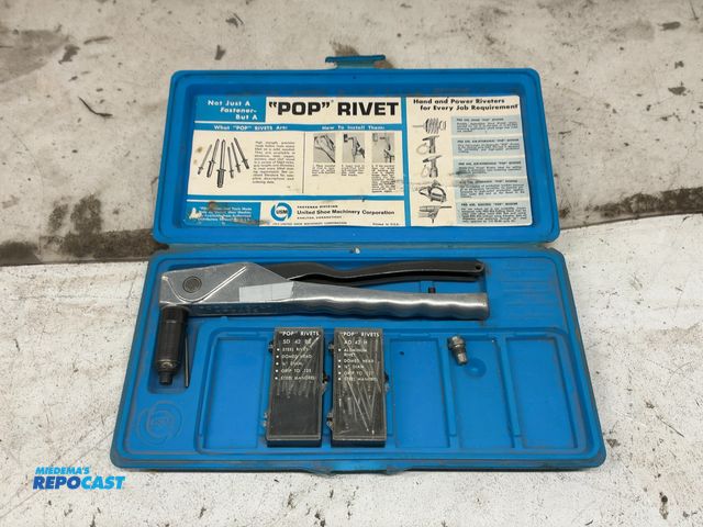 Lot 2-79337 - “Pop”  riveter PRG402 riveting tool kit with extra pop rivets and a case