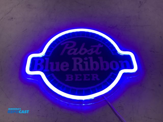 Lot 2-19679 - pabst blue ribbon beer neon light