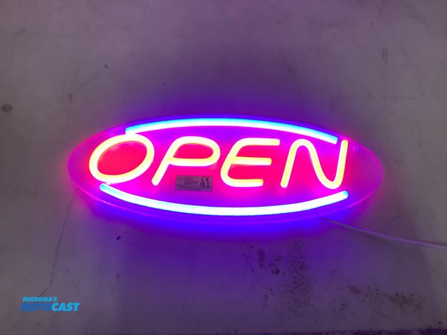 Lot 2-74513 - 14” Wide LED Light-Up “Open” Sign