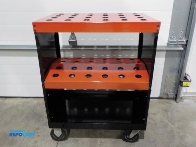 Lot 2-33892 - Industrial Machinists Tooling Cart, Castors, 27'' x 18'' x 35'' Tall, Push Handle