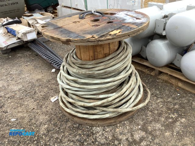 Lot 2-93499 - Spool of grey corded rubber covered cable length unknown
