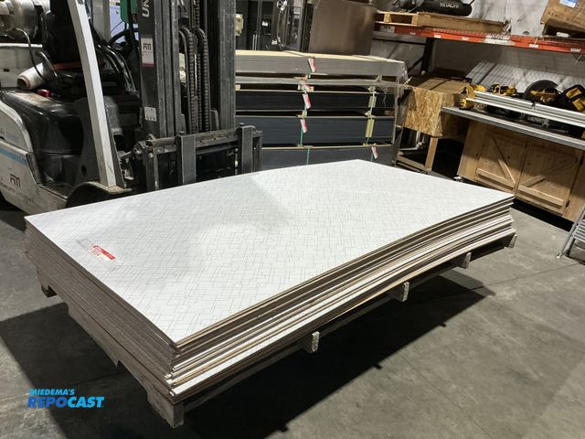 Lot 2-76894 - Skid of Wall Paneling/Board around 25 pieces where are the measurements of approximately 8ft x 4ft
