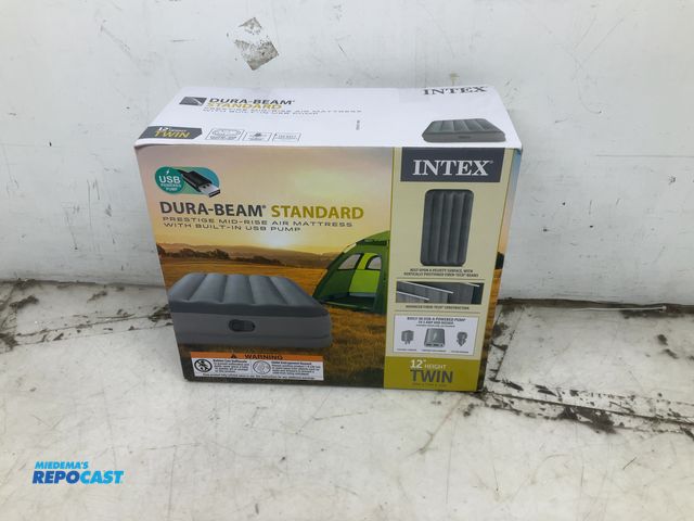 Lot 2-72994 - Intex Dura-Beam standard prestige mid rise air mattress with built in pump, 12” height twin size
