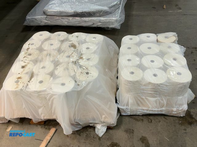 Lot 2-27231 - Skid of (31) rolls of woven buckram fabric -white