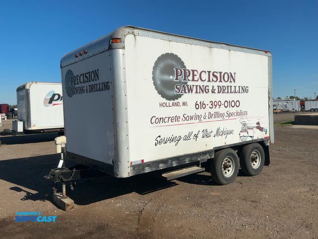 Lot 2-40624 - 2000 Assembled 14' Tandem Axle Enclosed Trailer with Hydraulic Concrete Track Saw Setup