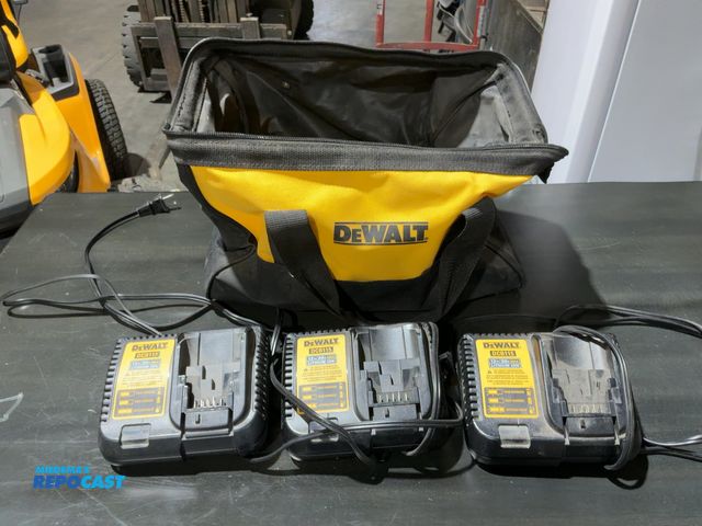 Lot 2-53633 - (1) DeWalt Tool Bag and (3) DeWalt DCB115 12v/20v Battery Chargers(DOBSON)