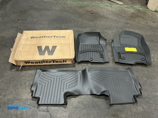 Lot 2-93835 - Set of (3) Weather Tech black rubber floor mats