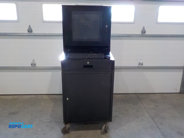Lot 2-34193 - Global computer work station. Keys. One drawer. OPTIPLEX 9020 computer. Complete system. Locking cas...