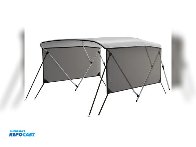 Lot 2-33203 - New Bimini Top for Boat - light Gray - approx. 73" - 78" wide, approx. 54" tall