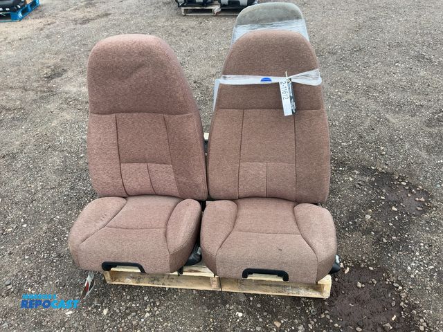 Lot 2-11612 - Lot of (2) Sears Seating Atlas II Brown Cloth Freightliner Cascadia Semi Truck Seats, New Takeouts