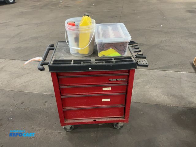 Lot 2-40395 - Used Taskforce 5-Drawer Toolbox on Casters with Contents of Assorted Tools including sockets, screwd...