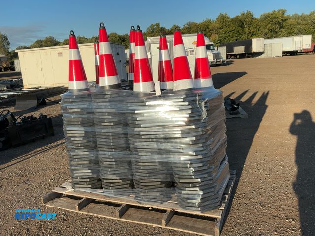 Lot 2-21865 - Approx. (250) New SDLANCH Black Traffic Cones with Reflective Tape, approx. 15-1/4”x15-1/4” base and...