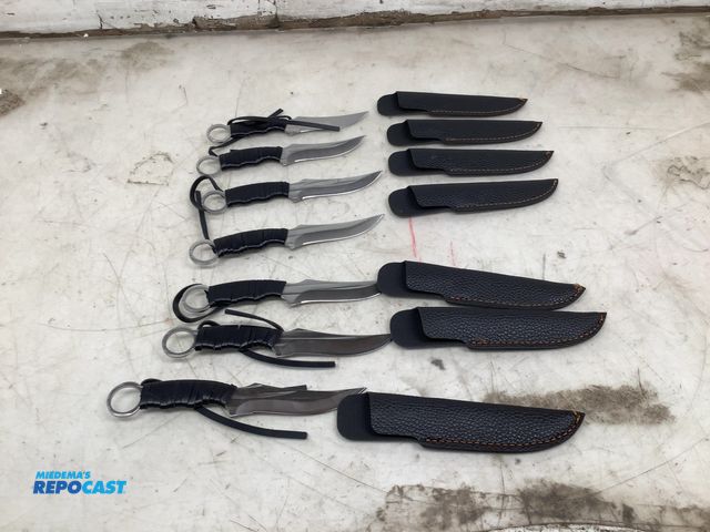 Lot 2-73597 - 7 barnie knife leather sheath