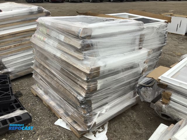 Lot 2-74492 - 11 White framed glass windows 44”x34”