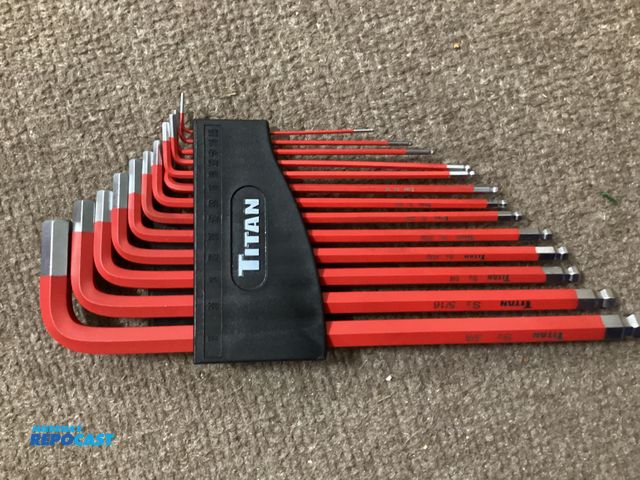 Lot 2-91287 - New Titan 13 piece Extra Long SAE Ball End Hex Key Set. From .005 to 3/8”. Ball end allows up to 25°...