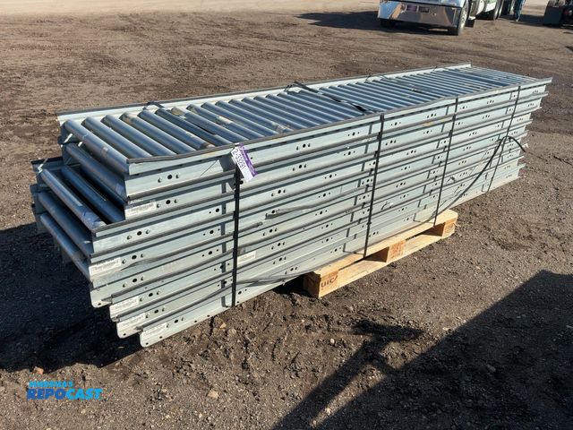 Lot 2-33291 - (8) 10’ Sections of Roller Conveyor, 24” wide, approx. 21.5” wide rollers